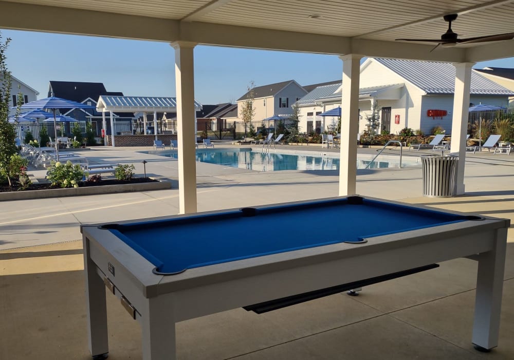 Billiards table at Dupont Meadows in Fort Wayne, Indiana