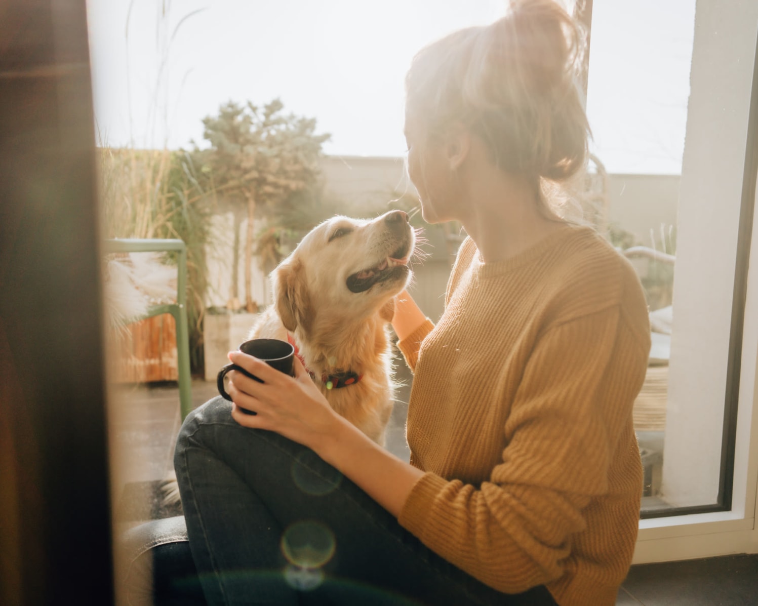 An owner with her pup at Westpark Club in Athens, Georgia