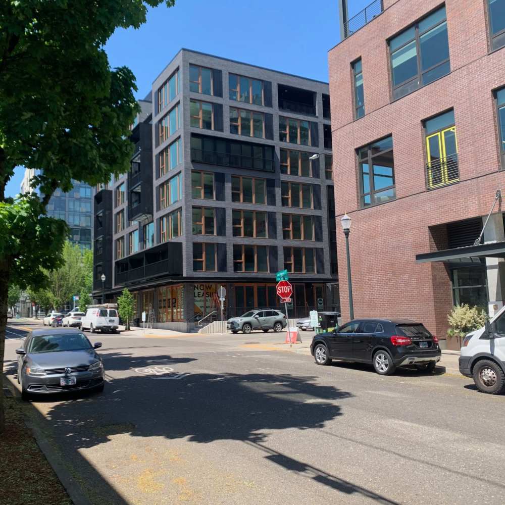 Entrance view of an apartment at DOCK 59 in Portland, Oregon