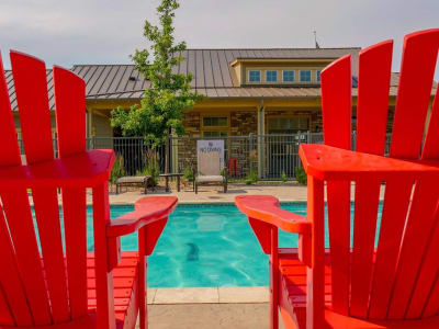 Lounge chair view of pool at Anatole on MacArthur in Oklahoma City, Oklahoma