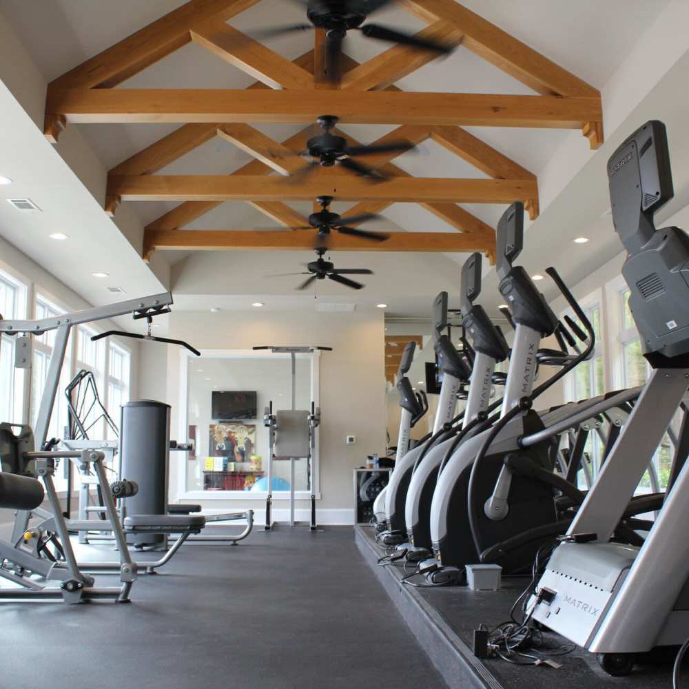 Fitness center with cardio equipment at Preserve At Columbus Park in Columbus, Georgia
