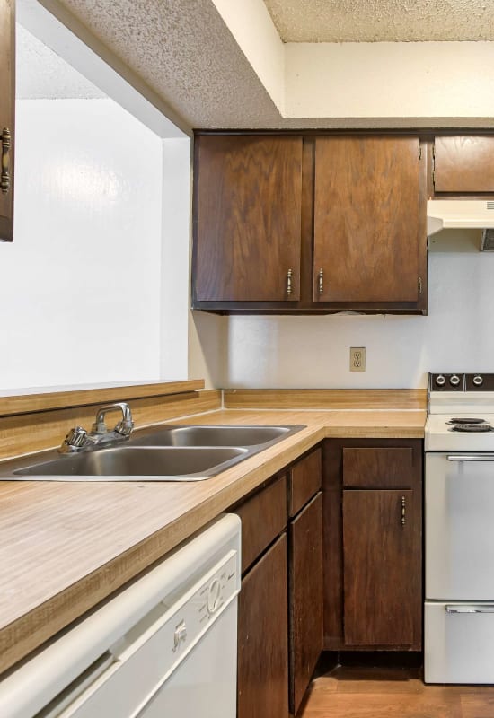 Lots of kitchen counter space at Creekside in San Angelo, Texas