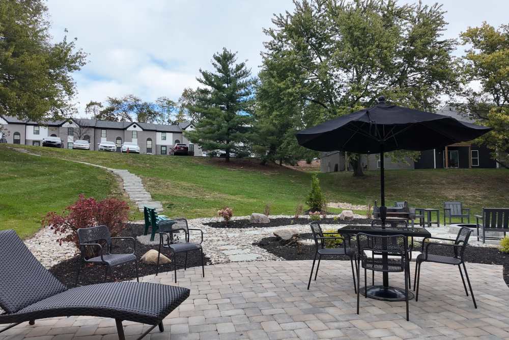 Outdoor seating area for community at Pike Place KY in Highland Heights, Kentucky