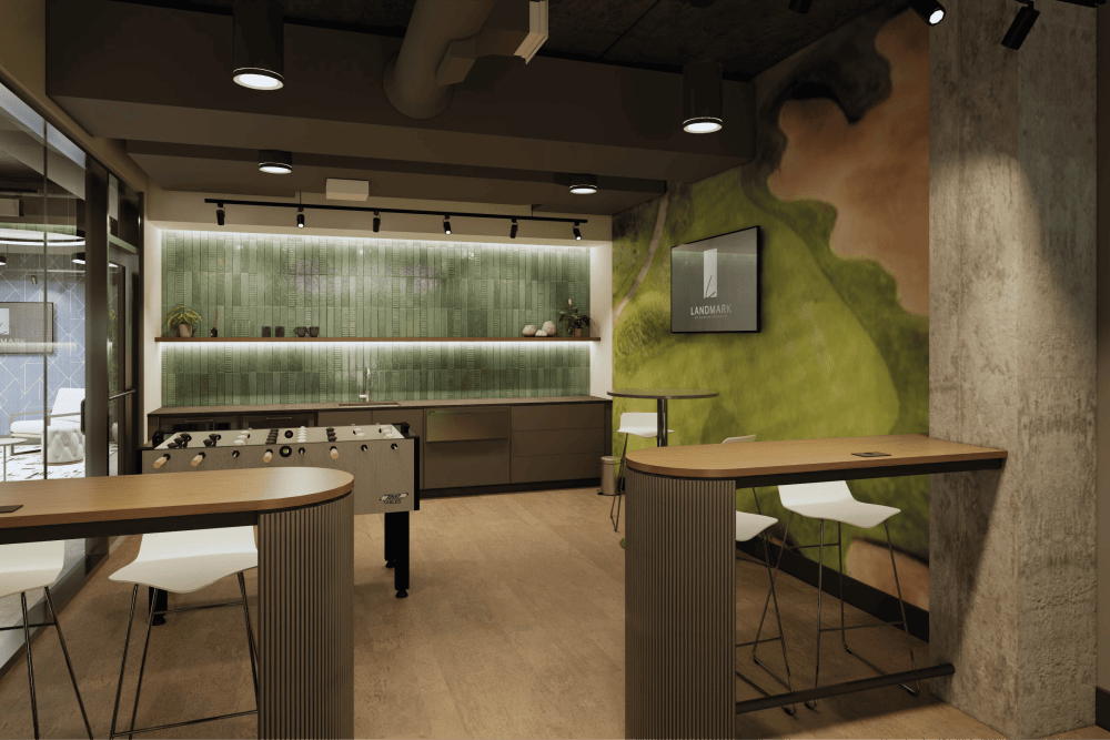 Game area in clubhouse at Landmark at Dublin in Dublin, Pennsylvania