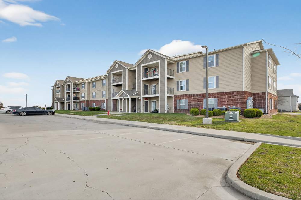 Exterior view of affordable apartments at Broadstone II in Bel Aire. KS