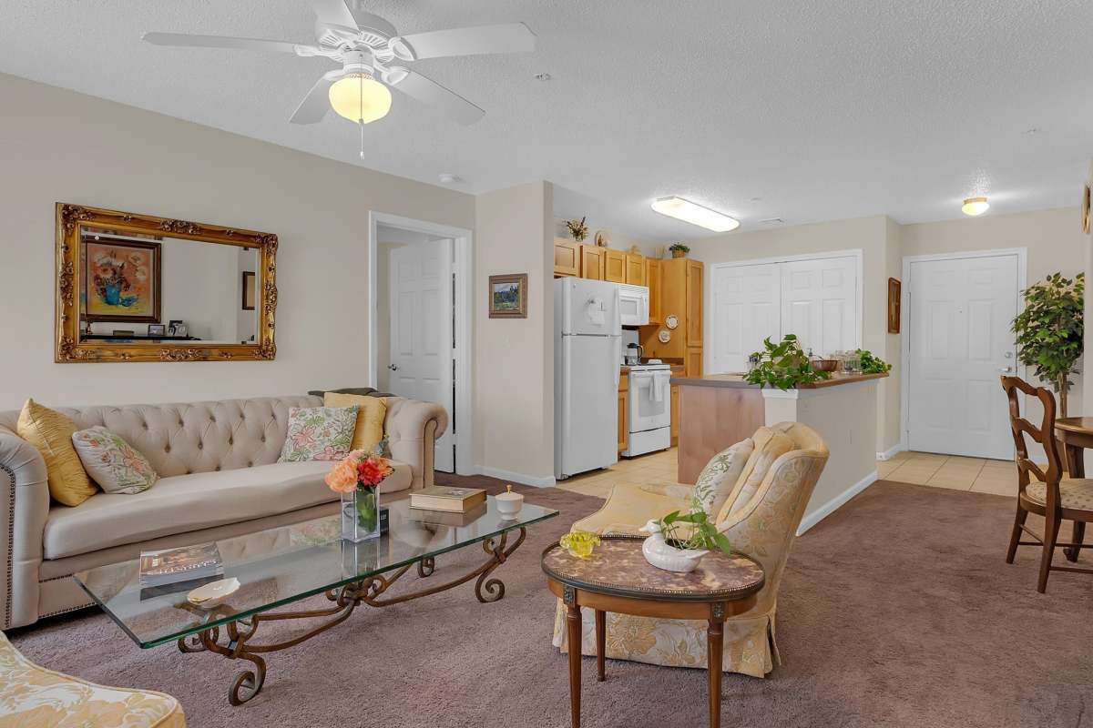 Living room at Hartford Villas in Broken Arrow, Oklahoma