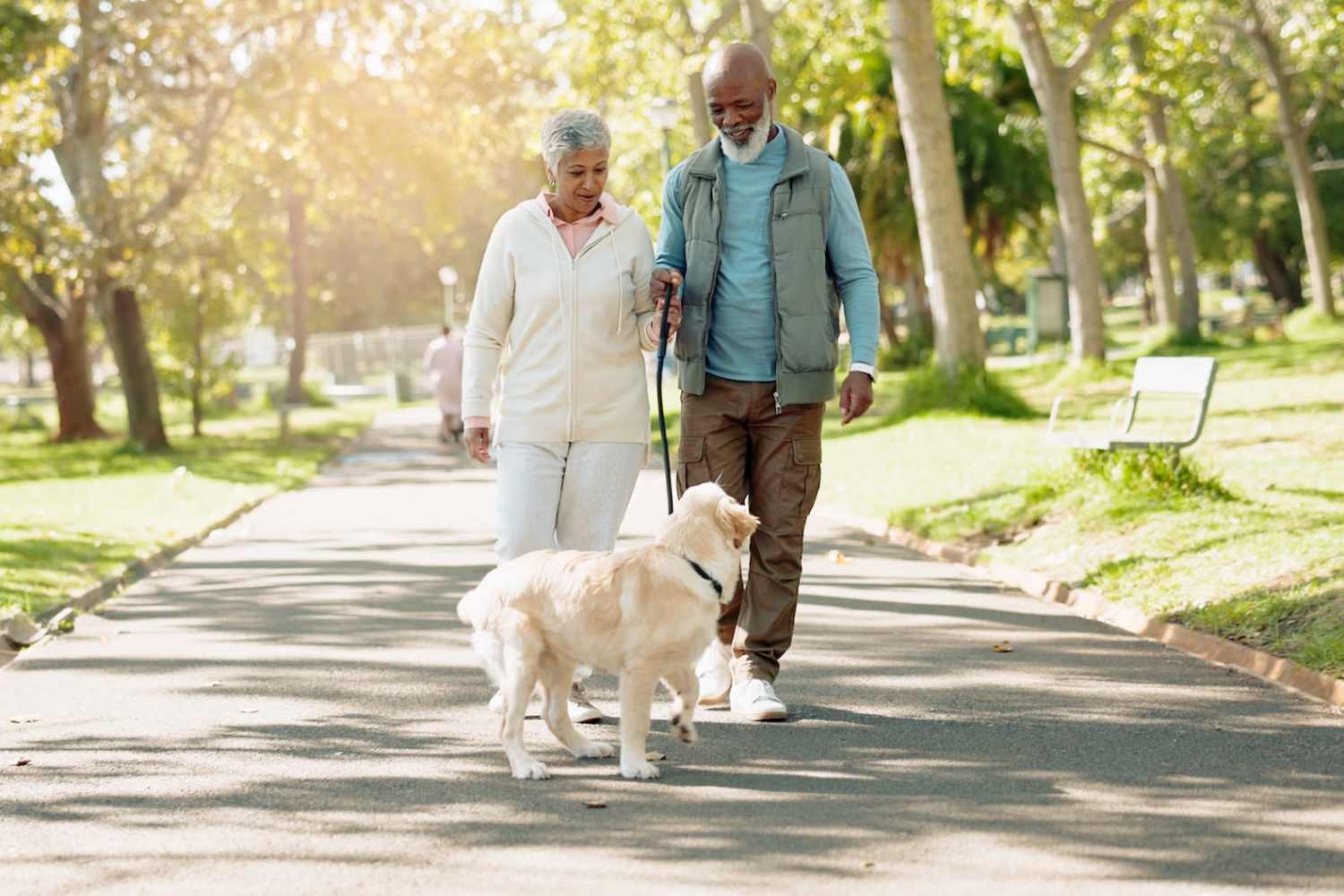 Residents walking with their dog at Tempo in Las Vegas, Nevada