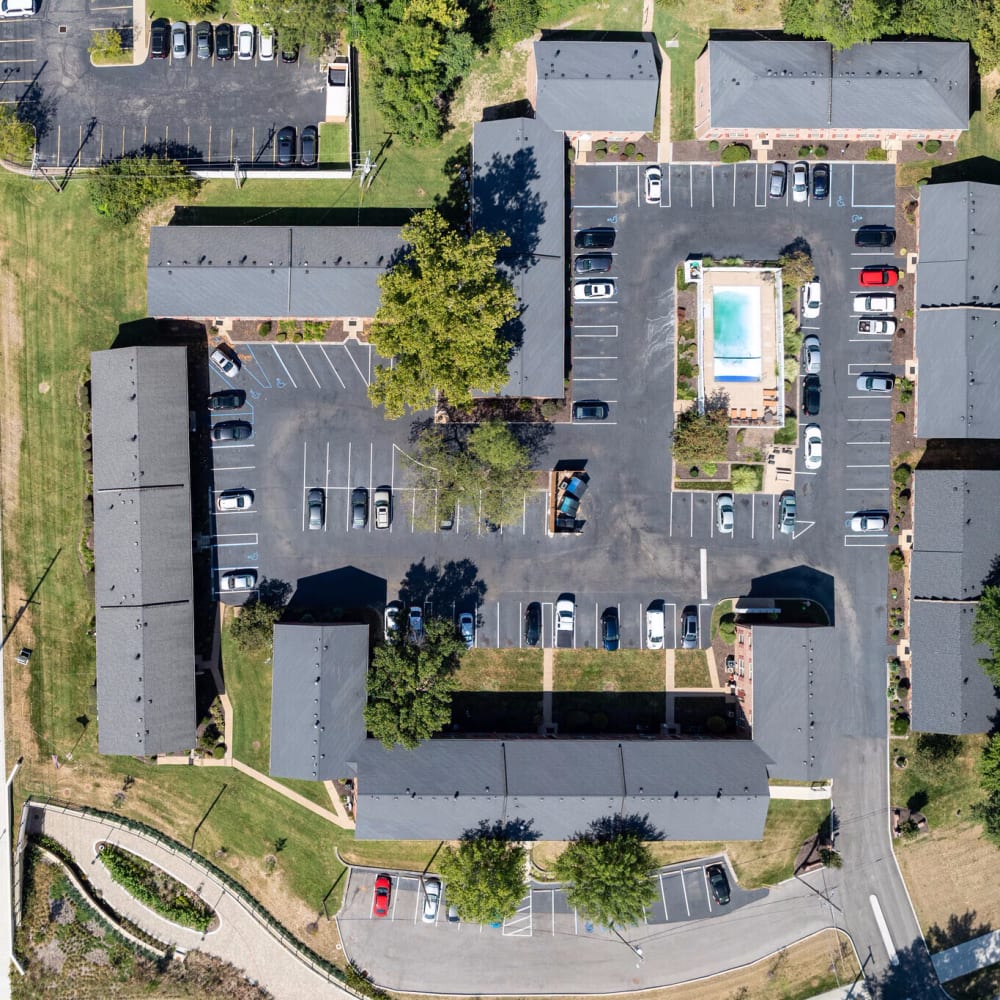 Aerial view of apartments at Brentwood Place Apartments in Saint Louis,Missouri