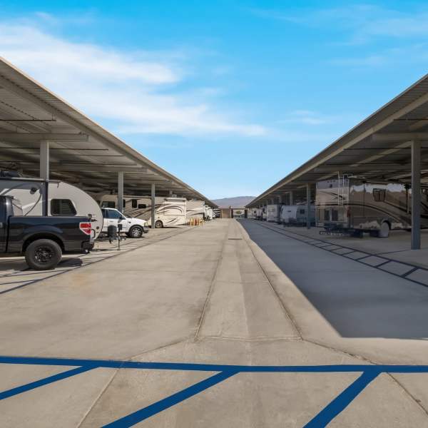 RV and boat storage area at StorQuest RV & Boat Storage in Apopka, Florida