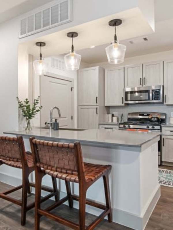 Kitchen with stainless-steel appliances at Hudson on 158 in Midland, Texas
