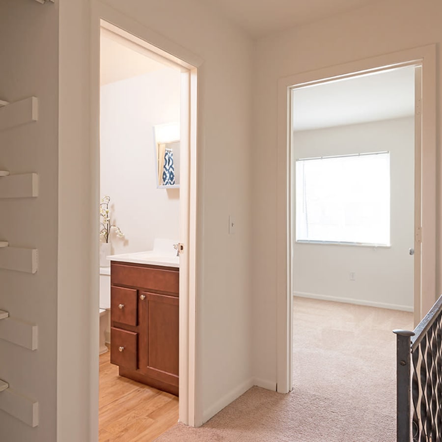 Hallway in a unit at Maple Oaks Estates in Middletown