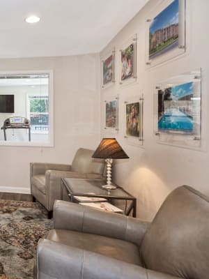 Model living room at Lehigh Square in Allentown, Pennsylvania