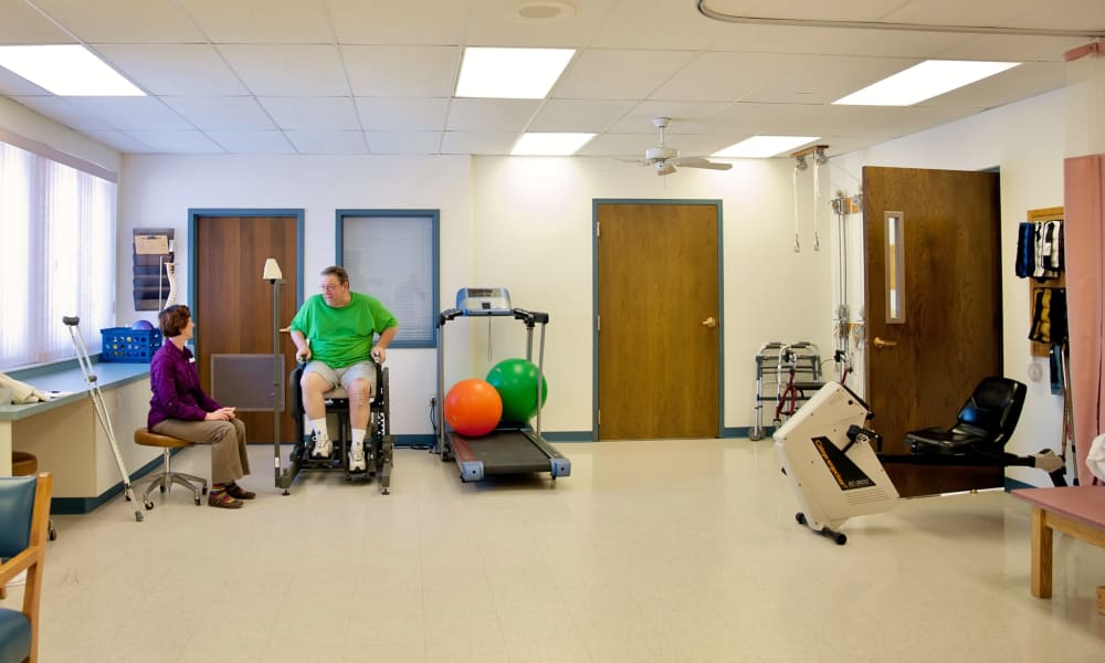 Resident receiving private therapy for an injury at Ingleside Communities in Mount Horeb, Wisconsin