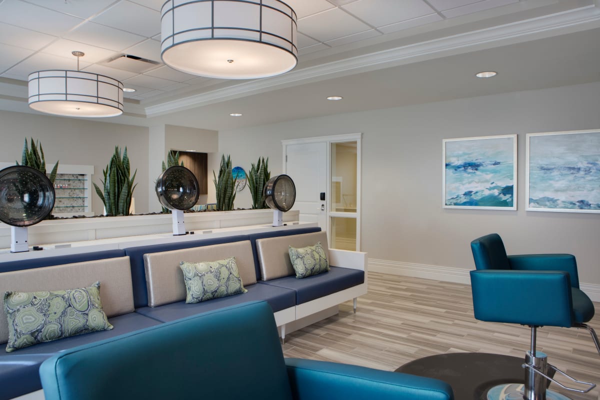 On-site salon at Beach House Assisted Living & Memory Care at Wiregrass Ranch in Wesley Chapel, Florida