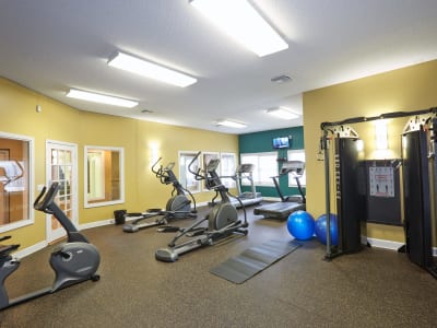 Stay healthy in the Middletown Ridge Apartments fitness center in Middletown, Connecticut