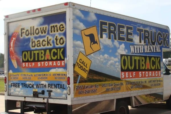 Follow our truck to Outback Self Storage in Hattiesburg, Mississippi