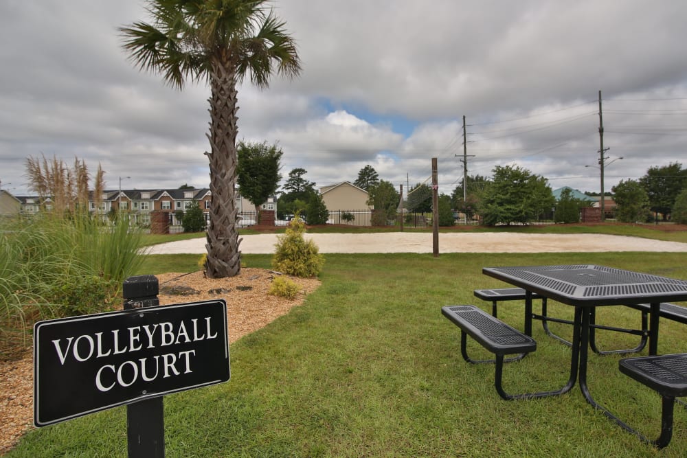 Volleyball courts at The Heights at McArthur Park in Fayetteville, North Carolina