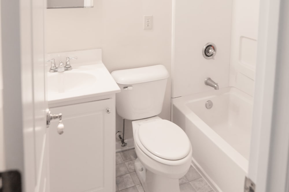 Model bathroom at Villas at Southern Ridge in Charlottesville, Virginia