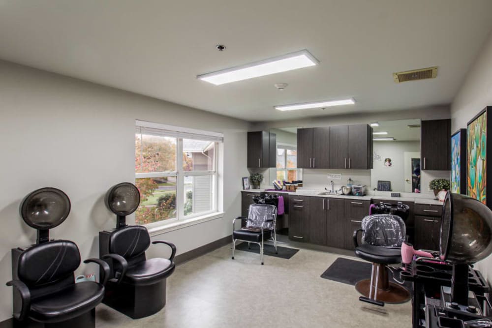 Beauty salon at Evergreen Senior Living in Eugene, Oregon.