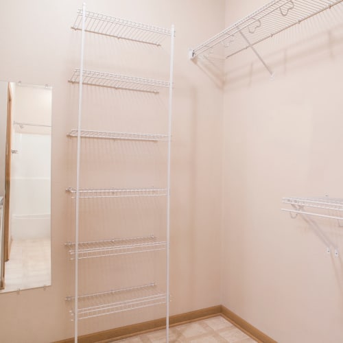 Walk-in closets are available at Crown Point Apartments in Ames, Iowa