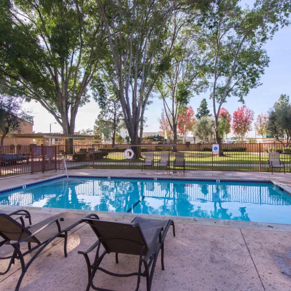 Community swimming pool at Fairview Green in Santa Ana, California