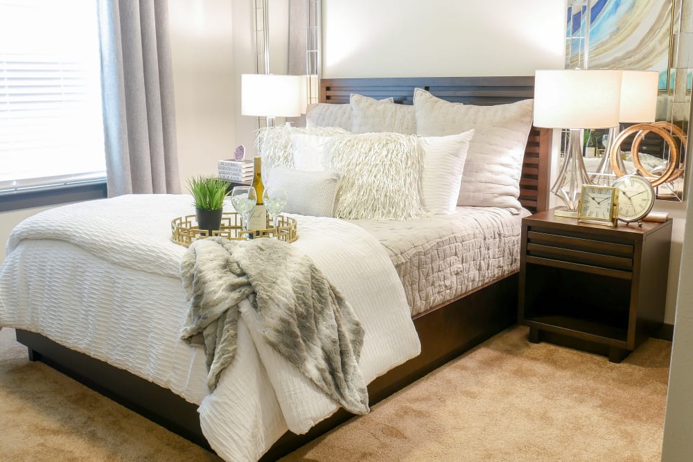 Master bedroom at Terra at University North Park in Norman, Oklahoma