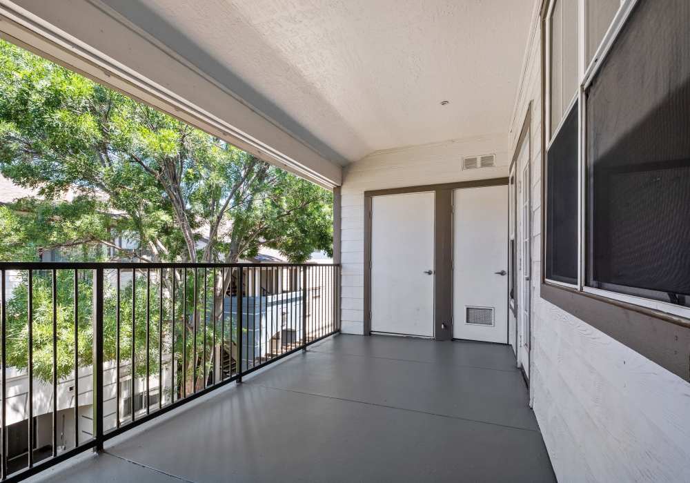 Private balcony at Park Hacienda Apartments in Pleasanton, California