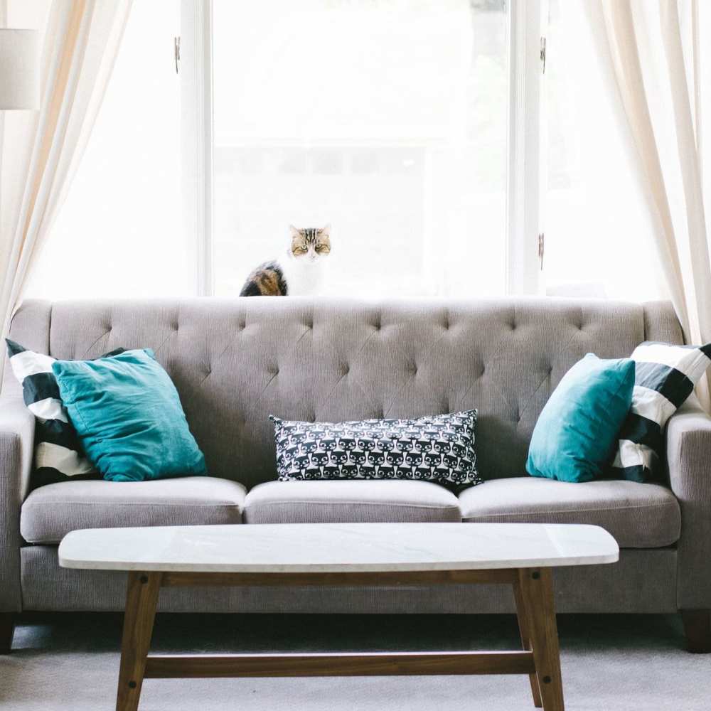 Spacious living room at Lankershim Arms in North Hollywood, California,