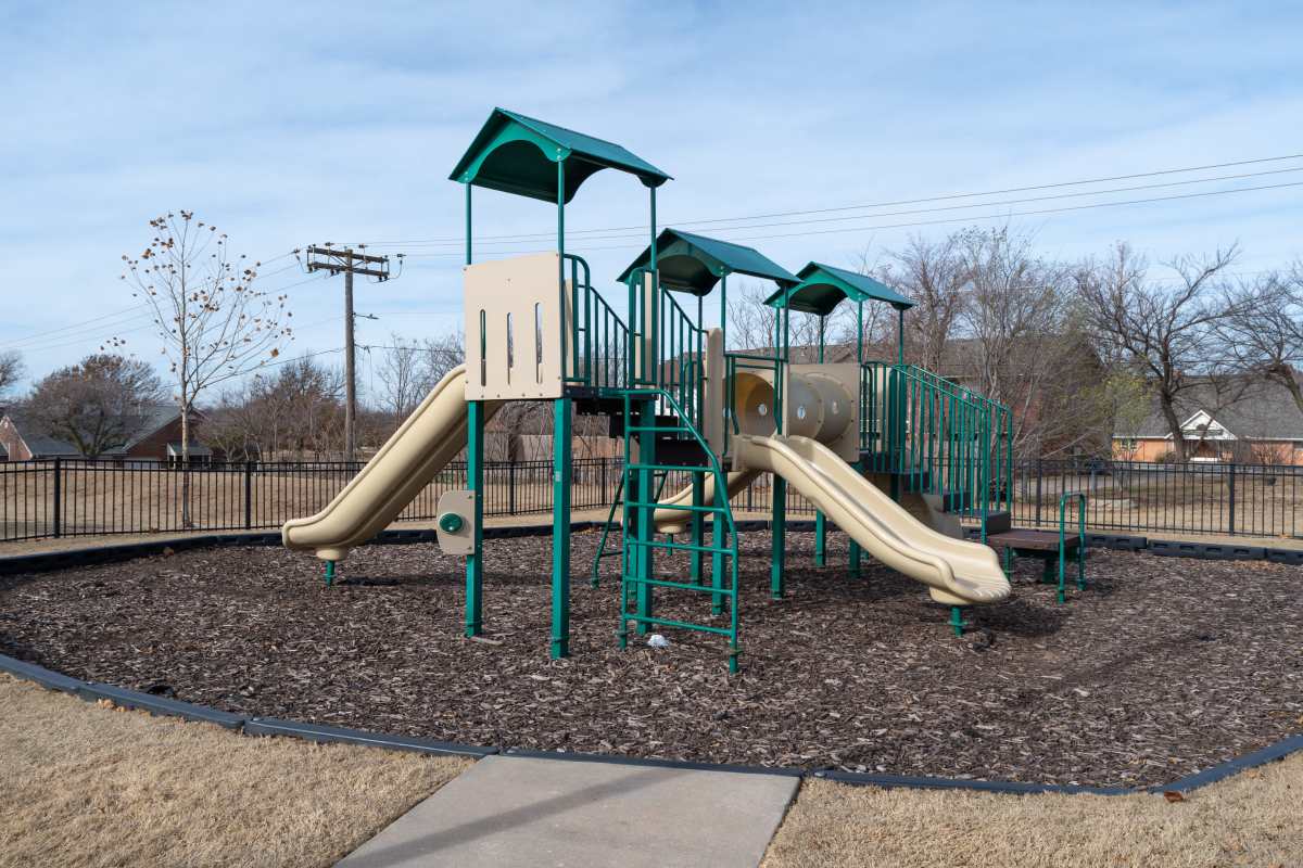 A playground with slides at Fairway Breeze in El Reno, Oklahoma
