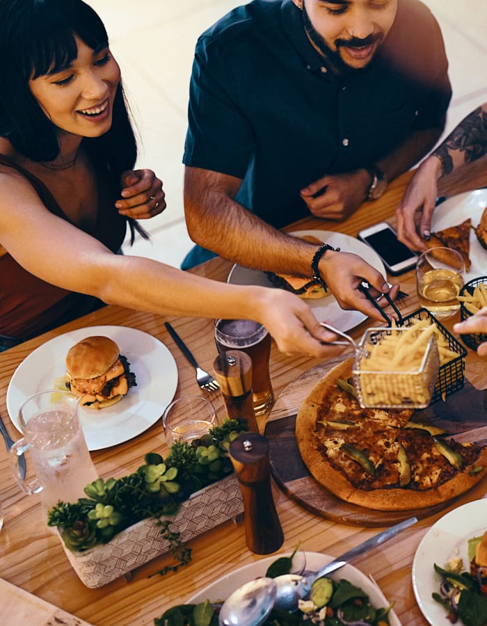 Residents out to eat near San Leandro Racquet Club in San Leandro, California