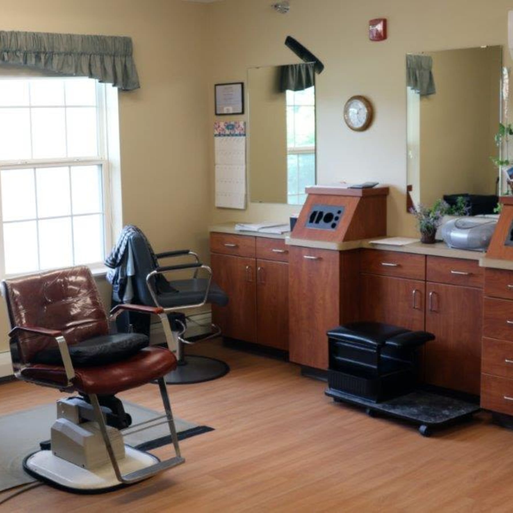 On-site hair salon at Keelson Harbour in Spirit Lake, Iowa.