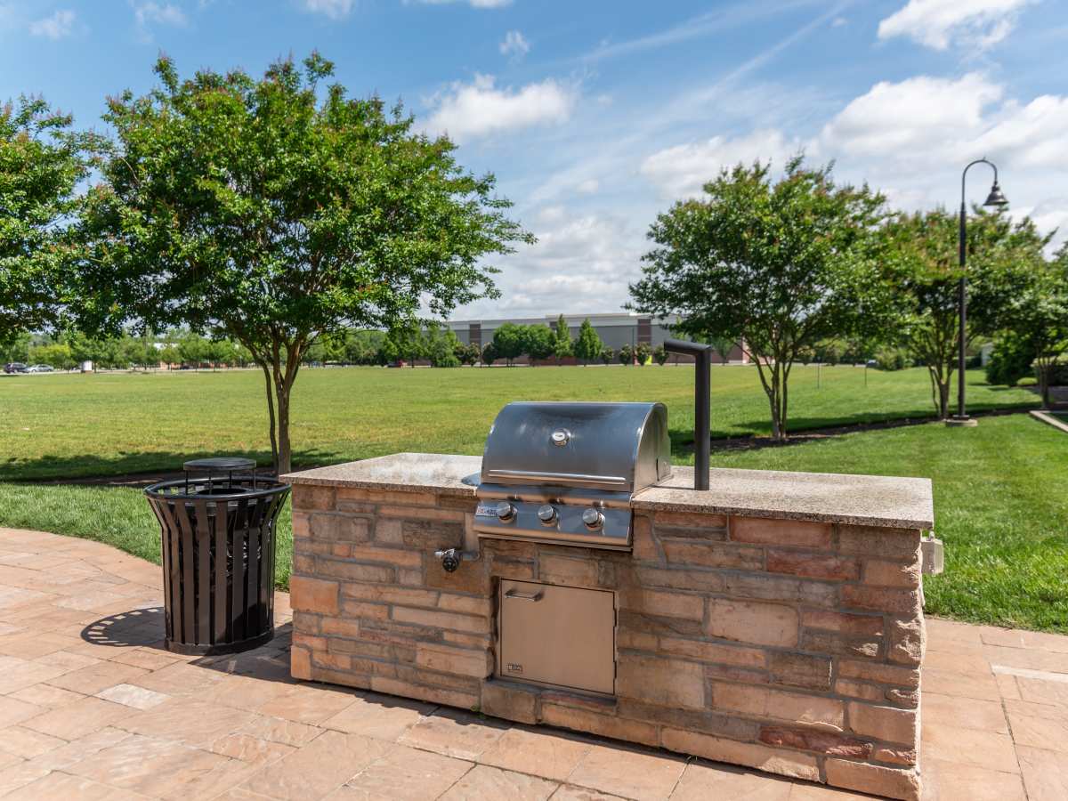 Outdoor BBQ Grill Station at Red Knot at Edinburgh in Chesapeake, Virginia.