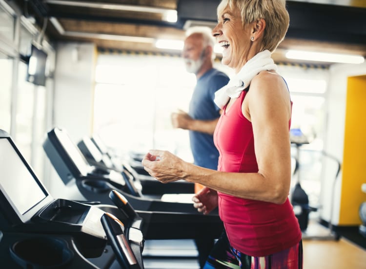 Residents exercising at Riverwalk Pointe in Jupiter, Florida