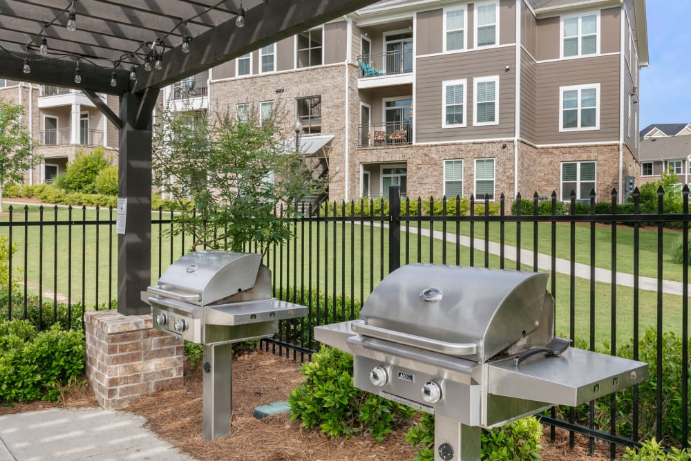 Grilling stations at The Village at Apison Pike in Ooltewah, Tennessee