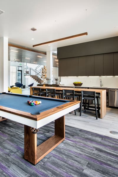 Billiards table at Elevate in Englewood, Colorado