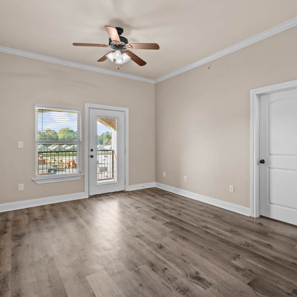 Room with ceiling fan at The Arbors of Mineola in Mineola. TX