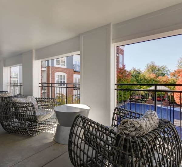 A lounge area for residents at Residences at Congressional Village in Rockville, Maryland