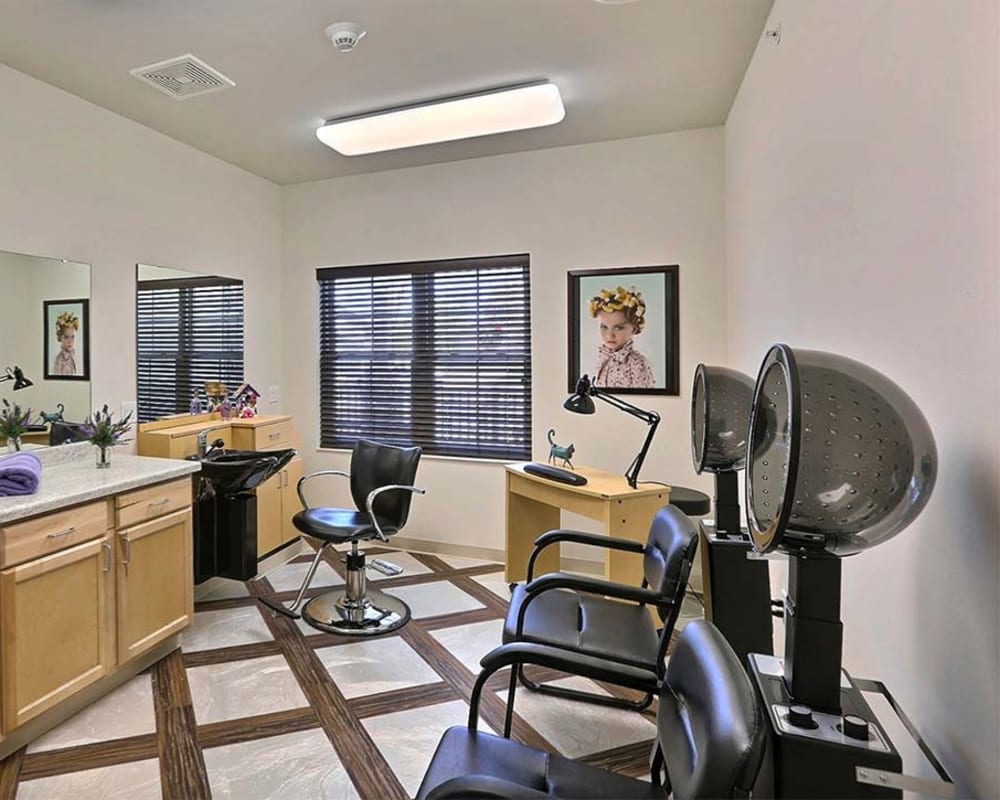 Styling salon for residents of Milestone Senior Living Stoughton in Stoughton, Wisconsin.