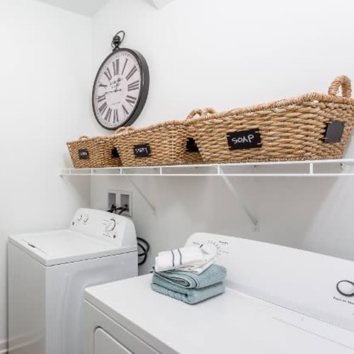 In home washer and dryer at The Links at CenterPointe Townhomes in Canandaigua, New York