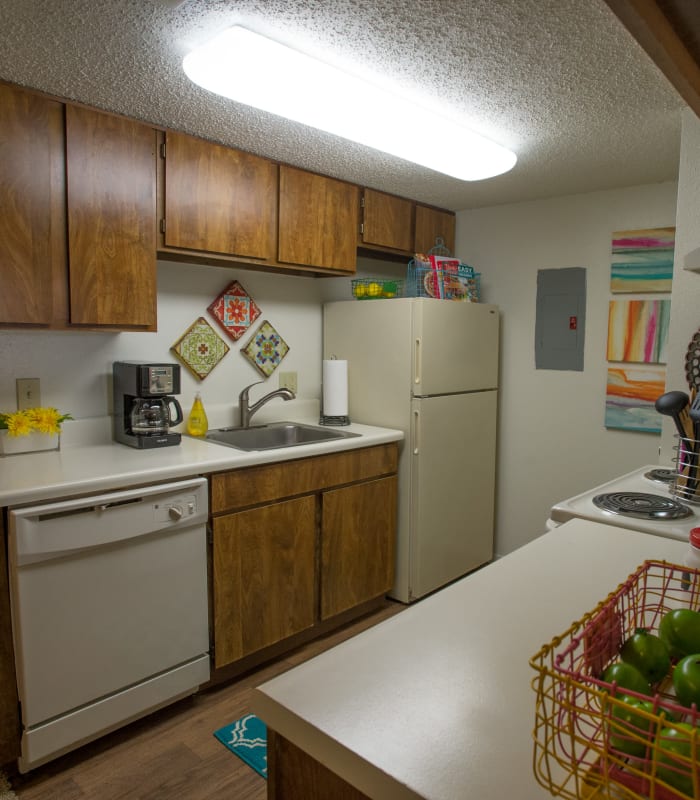 Kitchen at Cimarron Trails Apartments in Norman, Oklahoma
