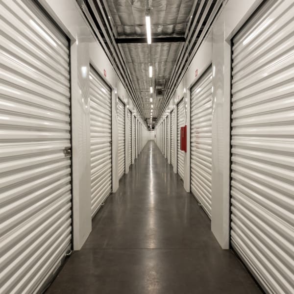 Indoor storage units at StorQuest Express Self Service Storage in Gilbert, Arizona