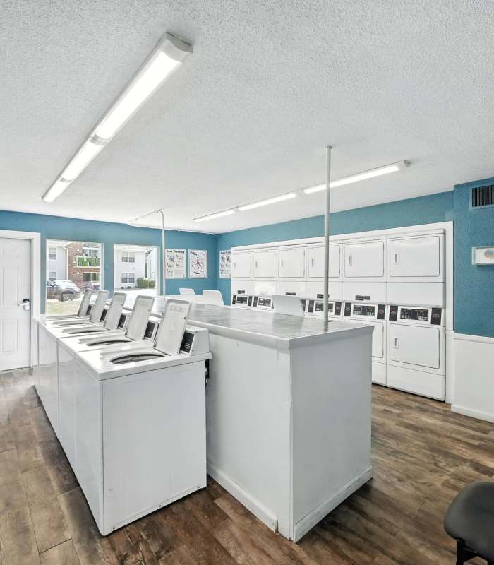 Community laundry room at North River Landing in Elkhart, Indiana