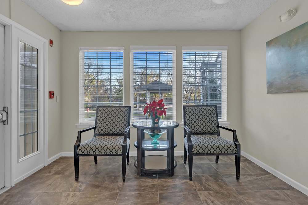 Set of chair in clubhouse at Hartford Villas in Broken Arrow, Oklahoma