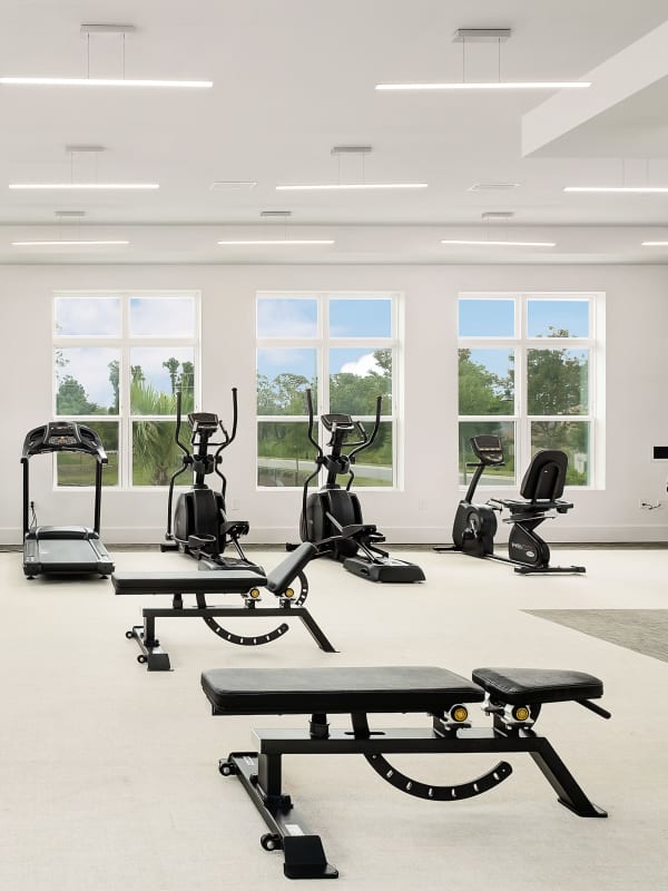 Fully equipped fitness center at Exchange at St. Augustine in St Augustine, Florida