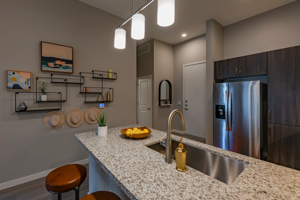 Kitchen island at Encore Tessera in Phoenix, Arizona