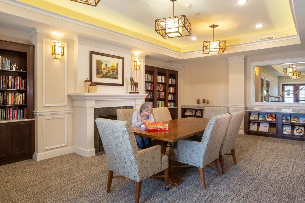 Library to read books at Harmony at Five Forks in Simpsonville, South Carolina