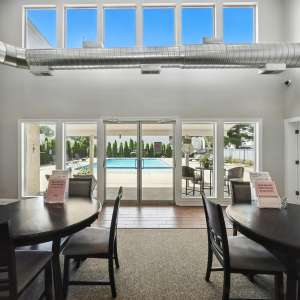 Clubhouse dining area at North River Landing in Elkhart, Indiana