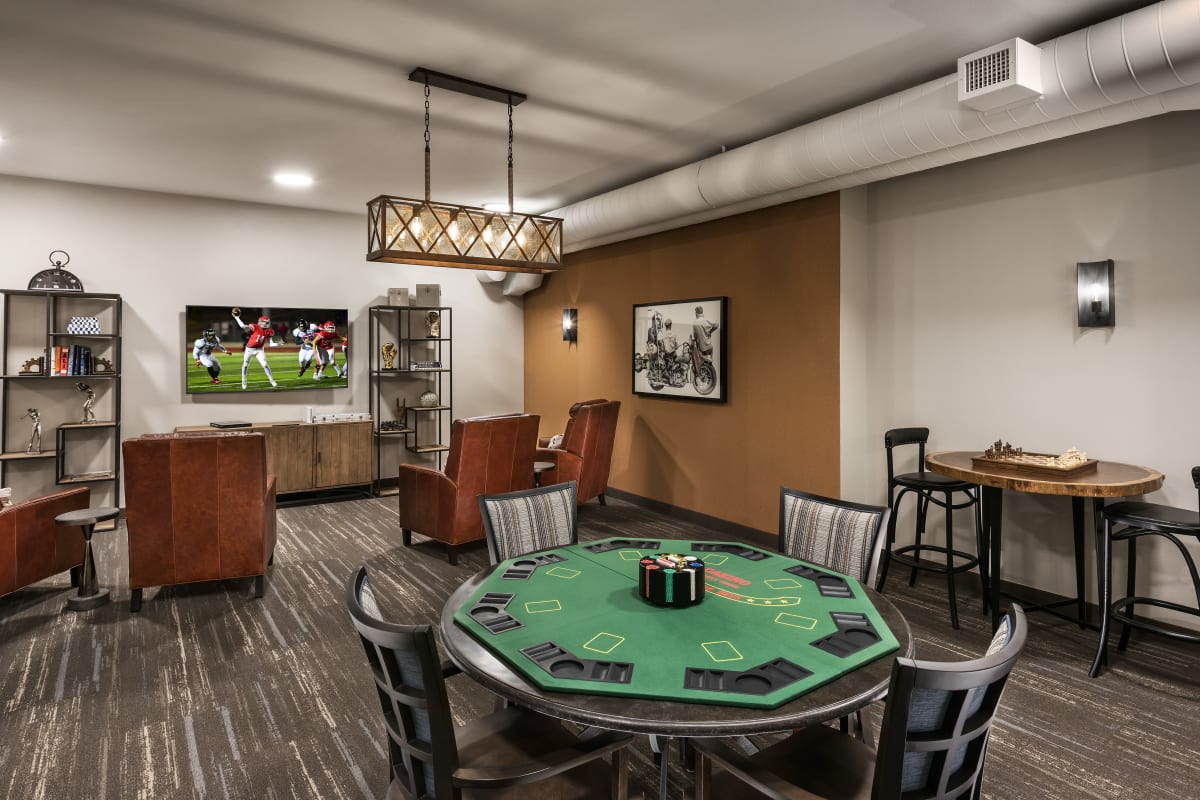 Game room at Carnegie Heights at Henderson in Henderson, Nevada