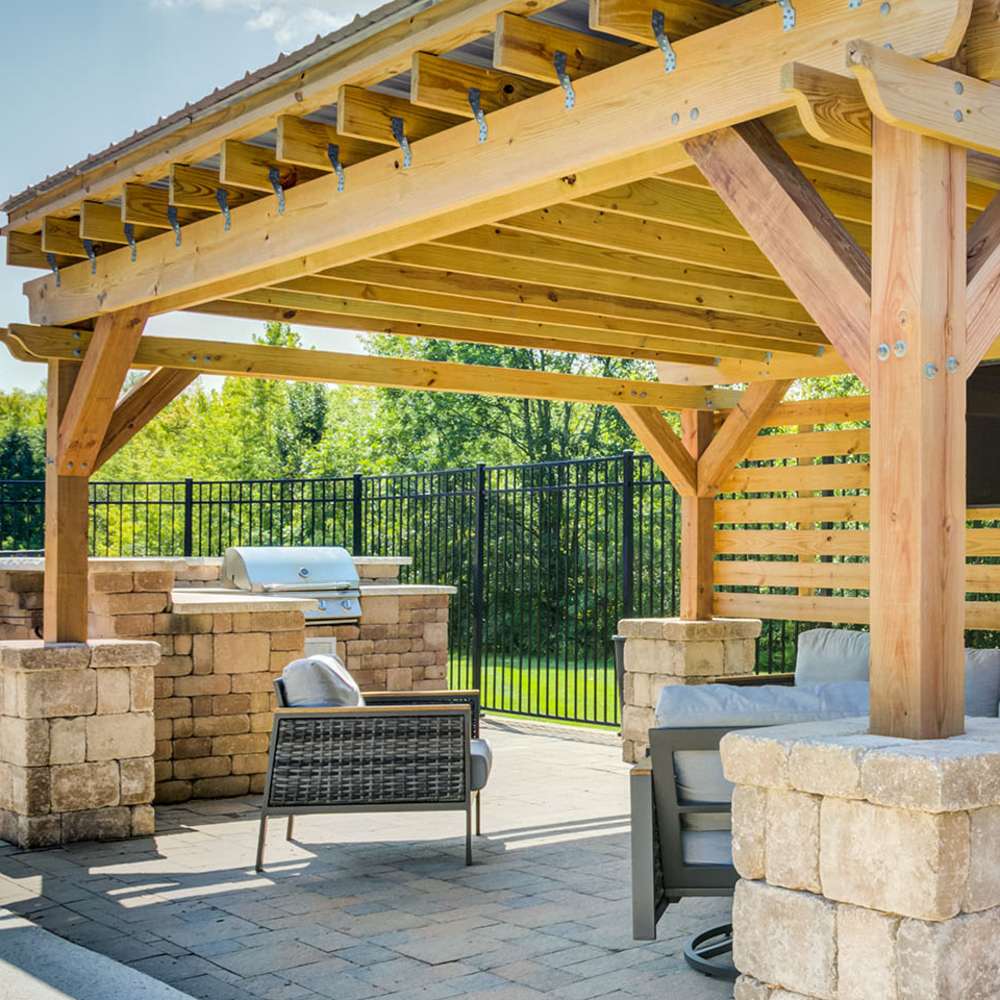 Patio with barbeque at Prairie Point Luxury Apartments in O'Fallon. MO