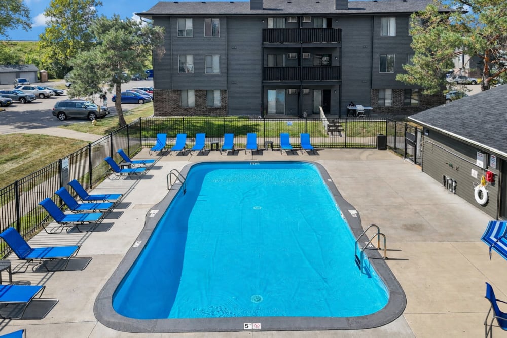 Resort-style pool at Westwood Apartments in West Des Moines,Iowa